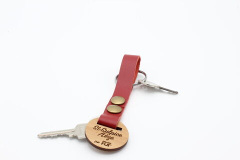 ATTACHE PORTE CLES FUT' CUIR VACHETTE SAINT SULPICE ROUGE