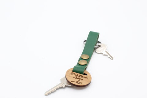 ATTACHE PORTE CLES FUT' CUIR VACHETTE SAINT SULPICE VERT