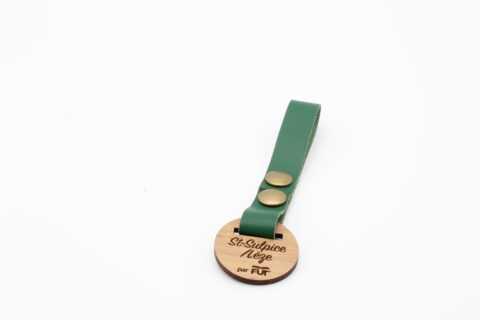 ATTACHE PORTE CLES FUT' CUIR VACHETTE SAINT SULPICE VERT