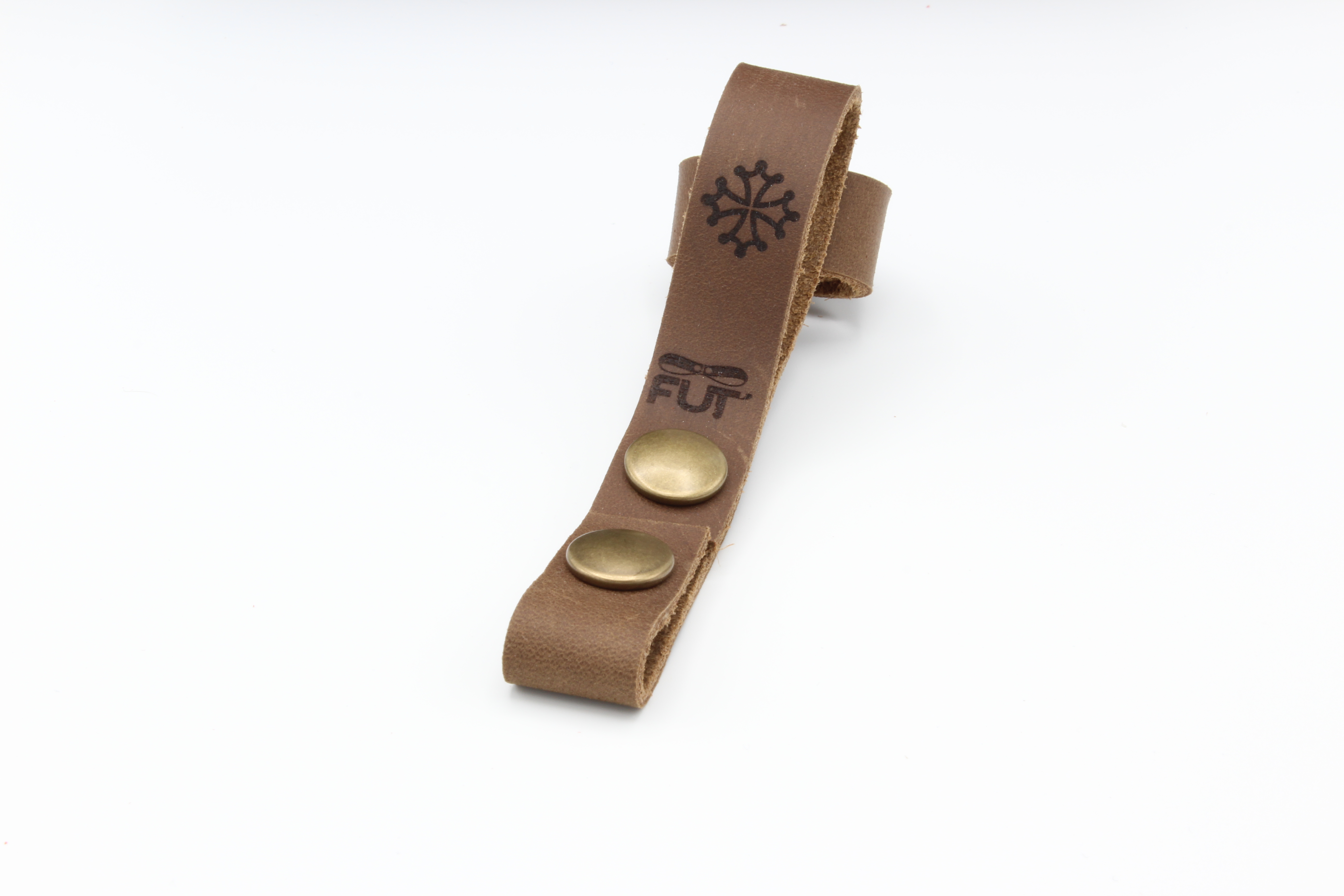ATTACHES PORTE CLES CUIR VACHETTE MARRON CROIX OCCITANE