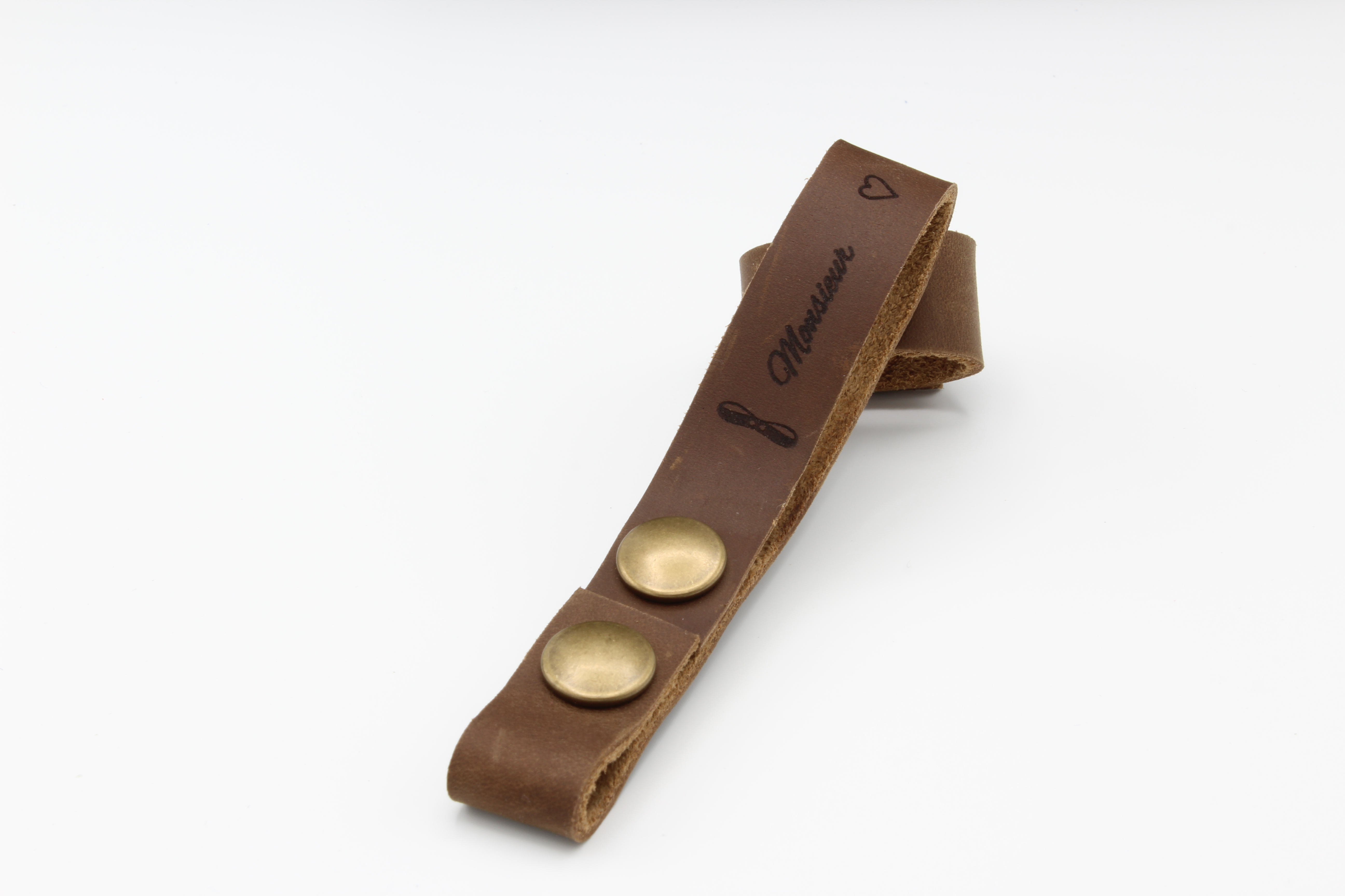 ATTACHES PORTE CLES CUIR VACHETTE MARRON MONSIEUR
