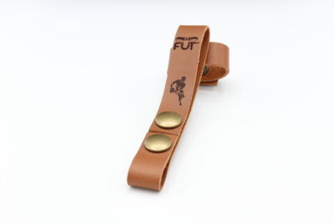 ATTACHES PORTE CLES FUT' CUIR VACHETTE MARRON RUGBYMAN