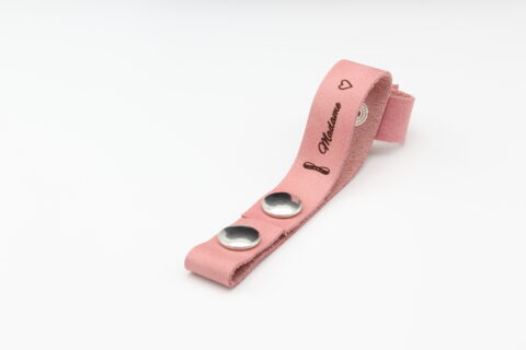ATTACHES PORTE CLES FUT' CUIR VACHETTE ROSE MADAME