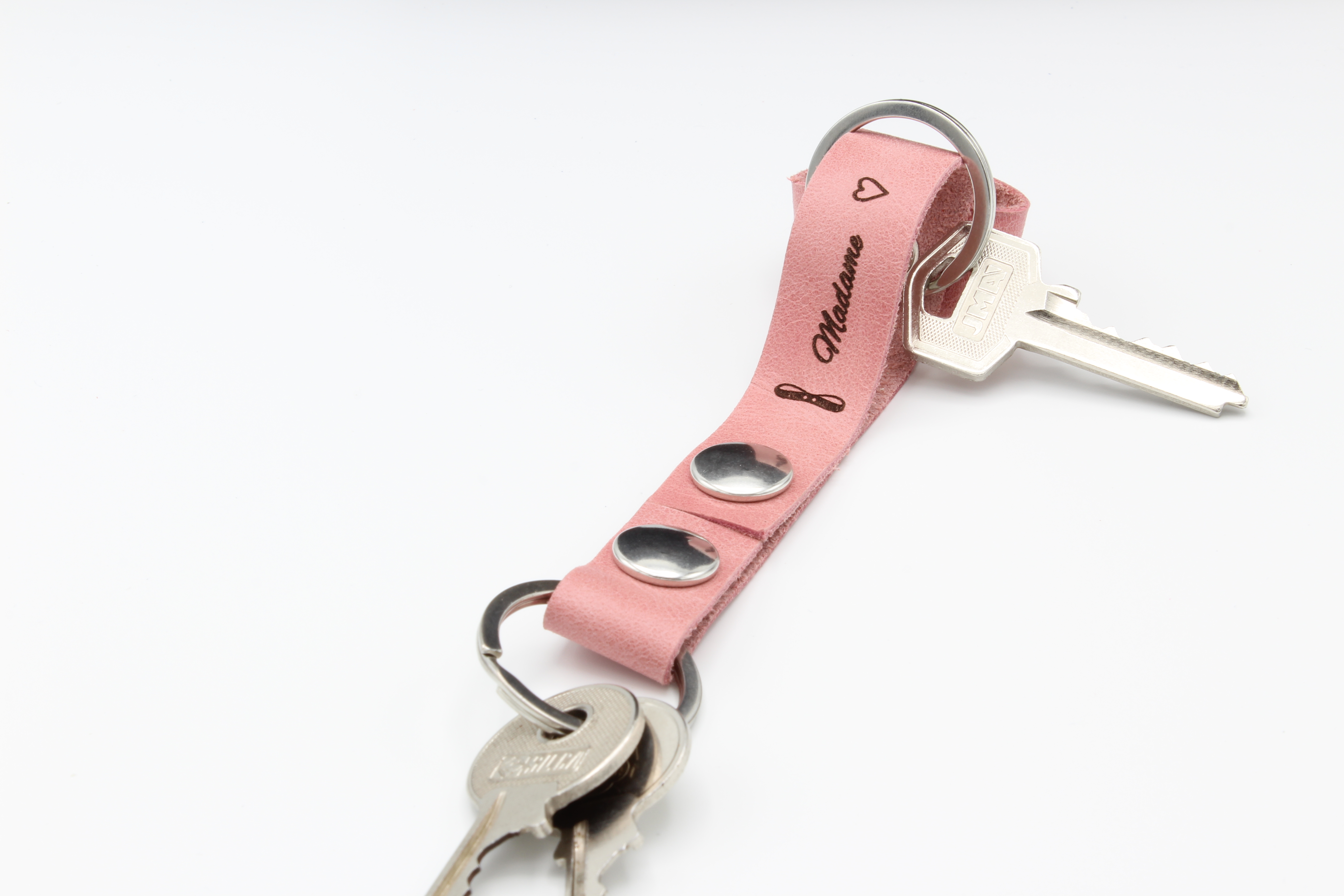 Attache porte-clés Cuir Rose Madame – Image 2